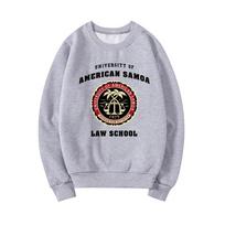 Amerikos Samoa universiteto Teisės fakulteto džemperis apvalia apykakle Unisex Puloveriai Grafiniai gobtuvai Moteriški Gatvės stiliaus džemperiai Viršutiniai drabužiai Unisex XL gray