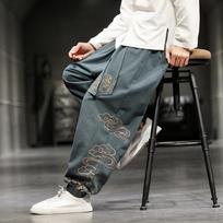 Vyrai Kinų Kung Fu Kelnės Tai Chi Kelnės Treniruotės Ušu Apatinės Suvarstomos Menas Sportas M pilka