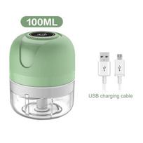 Mini USB belaidė elektrinė česnako grūstuvės mėsmalė Daržovių čili mėsmalė Maistas 100ml žalia