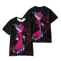 Funny Cartoon Helluva Boss T Shirt Cool Men's Tshirt O Neck Casual Unisex Streetwear Anime Fashion Tee Camisetas Ropa Hombre S rožinė raudona spalva/juoda