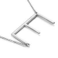 Mados moterų pradinės abėcėlės raidės AZ pakabukų grandinės karoliai E white