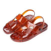 Madingi vyriški sandalai vasarai, želė batai, plokščios šlepetės, namų, lauko, retro sandalai, permatomi sandalai, batai vyrams 43 oranžinė