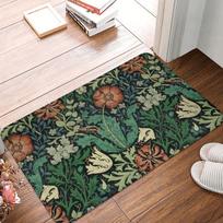 Individualus William Morris Compton gėlių Art Nouveau rašto durų kilimėlis Vonios durų grindų kilimėlis Tekstilės rašto tualeto kilimėlis Kilimas Pėdos kilimėlis 40x120cm