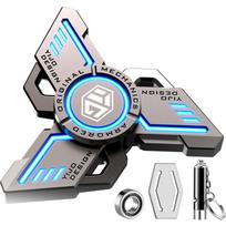 Fidget suktukai šaunūs, stresą, nerimą, ADHD malšinantys figet žaislai, šviečiantis fidget suktukas, metalinis pirštų rankų suktukas žaislas su švytinčia šviesa 7*7*1.49cm mėlyna