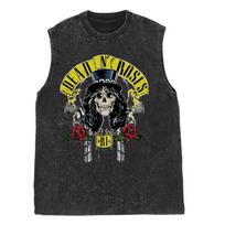 Amerikietiška roko grupė Guns N Roses Vintažiniai skalauti seni marškinėliai be rankovių Vyriški Moteriški Tank Topai Sportiniai drabužiai L black