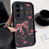 Rožinės kaspinėliai Gėlių dėklas Samsung Galaxy A56 A36 A26 A16 5G A55 A35 A15 A54 A34 S20 FE S21 S22 Plus S23 S24 S25 Ultra Dangtelis Galaxy S23