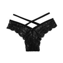 Women's Sexy Low Waist Lace Jacquard Thong One Size violetinė