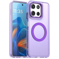 Skaidrus dėklas Motorola Moto G56 dėklui Moto G56 G86 G66j G66y Magnetinis adsorbcijos belaidžio įkrovimo dangtelis Moto G56 dėklui For Moto G56 violetinė