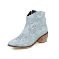 Mada 2025 Žiema Nauji Smailianosiai Vakarų Kaubojės Batai Kaubojiški Batai Avalynė Moteriški Ankle Boots Kozakų Moteriški Batai Chelsea Botas Mujer 41 pilka spalva