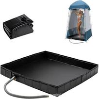Nešiojama lauko PVC dušo padėklo palapinė stovyklavimui 104x104x13 cm black