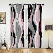 Rožinės ir pilkos spalvų gradientinės užuolaidos miegamajam, svetainei, virtuvei, vaikų kambariui. Modernus namų dekoras. 135W x 60H(cm) x1 gray
