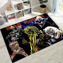 3D Geležinių Merginų Muzikos Grupės Meninis Kilimas-Takelis Miegamajam Svetainei Sofai Namų Durų Takelis Dekoras, Didelis Vaikams Neslystantis Grindų Takelis 40x60cm( 15x23in ) gray
