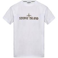Stone Island Fw24 Logo Crew Neck Short Sleeve T-Shirt Men Tops White 81152NS80-V0001 L white