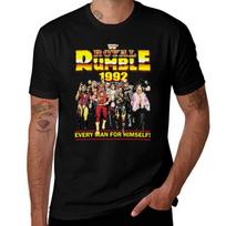 1992 WWF Rumble marškinėliai gatvės stiliaus greitai džiūstantys trumpomis rankovėmis estetiški drabužiai marškinėliai vyrams L brown