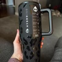 HydroJug puodelis 32OZ 40OZ kelioninis su šiaudeliu dangteliu nerūdijančio plieno vakuuminis izoliuotas automobilio puodelis dvigubos sienelės termosas šaltiems kelioniniams gėrimams 40OZ black