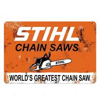 Retro Metalinės Skardinės Plakatas Barker Stihl Grandininiai pjūklai Klasikinis Geležies Tapyba Namų Sienų Lipdukai Retro Pub Ūkio Dekoras Meno Plakatas 20x30cm（7.8x11.8inch） black