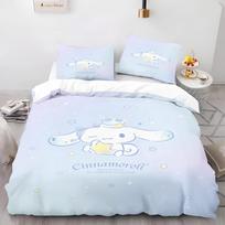 Animacinis antklodės užvalkalas Cinnamoroll Namų pagalvės užvalkalų rinkinys Suaugusiųjų miegamojo Vaikų antklodė Patalynė 150*200cm 3pcs