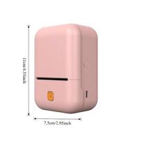 Label Portable Mini Thermal Printer Sticker Memo Tag Printing Kids Gifts Label Printer Cute Bluetooth Printer for IOS Android beige