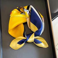 53cm Natūralaus Šilko Skara Moterims Kaklaskarė Foulard Bandana Mažos Plaukų Juostelės Madingos Gėlėtos Kaklo Kaklaryšės Biuro Moteriai Nauja 53x53cm yellow
