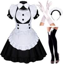 S-4XL Juodas Baltas Katės Kambarinės Apranga Cosplay Seksualus Lolita Anime Mielas Švelnus Mergaitės Kambarinės Uniforma Patrauklus Rinkinys Scenos Padavėjo Kostiumai XL&Other white
