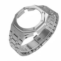 Casio GMA-S2100 Modifikavimo Rinkinys Moteriškas Nerūdijančio Plieno Laikrodžio Dėklas Dirželis Guminė Apyrankė Ąžuolas GMA S2100 Modifikuotas Metalinis Laikrodžio Dirželių Rinkinys For GMA-S2100 series gray