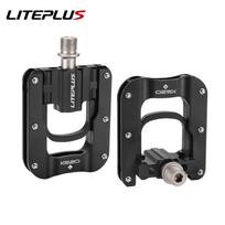Liteplus Ypa lengvas sulankstomas dviračio pedalas K620 3 guolių aliuminio lydinio dvipusiai neslystantys pedalai Brompton dviračiui K620 Black gray