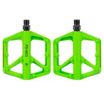 7 Color Option Bicycles Pedals Platform with Double Bearing & Reflective Strips and Light Weight Nylon for Long Ride žalia