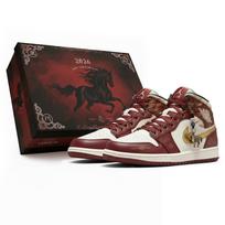 Jordan Air Jordan 1 Triple Lab, Žirgo Metai, Palankus Raudonasis Žirgas, Klasikinis Ir Universalus Atsparus Dilimui DQ8426-105(Komanda-S-DĖŽUTĖ)-Atsitiktinės pakuočių maišeliai 40 brown