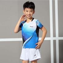 Children's badminton suit, quick-drying boys' short-sleeved table tennis training suit, girls' primary school sportswear, breathable XXL white