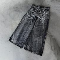 Y2K Fanto Džinsai Aukštos Gatvės Voro Siuvinėtas Lopinėlis Hip Hop Gatvės Drabužiai Gotikinis Retro Per dideli Laisvi Unisex Grindis Šluojantys Kelnės XXL black