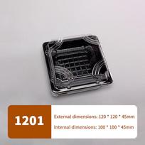 10 Pcs Disposable Sushi Box Home Takeaway Beef Lamb Sliced Salmon Covered Packaging Box Square Sushi Plate Meal Box Containers! black