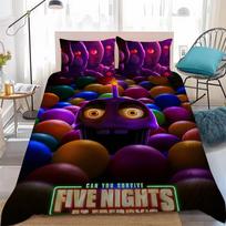 Žaidimo F-Five N-Nights At F-Freddys Antklodės Užvalkalų Rinkinys Namų Stiliaus Patalynė Minkštas Skalbiamas Medvilninis Lova 3 Dalių Rinkinys Studentų Bendrabučio Dovana EU Single(135x200cm)