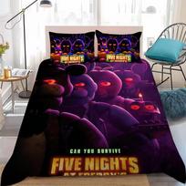 Žaidimo F-Five N-Nights At F-Freddys Antklodės Užvalkalų Rinkinys Namų Stiliaus Patalynė Minkštas Skalbiamas Medvilninis Lova 3 Dalių Rinkinys Studentų Bendrabučio Dovana EU Single(135x200cm) black