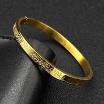 Nerūdijančio plieno Ayatul Kursi Korano arabiškų raidžių apyrankė moterims, vyrams, islamo, musulmonų, Alacho, aukso spalvos bangles, amuletų papuošalai brown