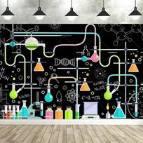 Dewprint Mokslinė Teminė Fono Vėliava Chemijai, Matematikai, Geometrijai ir Fizikai Mokyklos Grįžtuvių Šventės Dekoravimo Vėliava Polyester 100x70cm