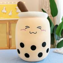22-70cm Milžiniški Bubble Tea pliušiniai žaislai Squishy pieno arbatos su boba pagalvė Peluche ledų, vaisių, sulčių gėrimo buteliuko rekvizitas dekoras dovana 22cm white