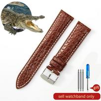Krokodilo odos laikrodžio dirželis Natūrali oda Vyrams Moterims Adatinė Drugelio Sagtis Mido Longines Famous Master Omega IWC Laikrodžio dirželis 21mm brown