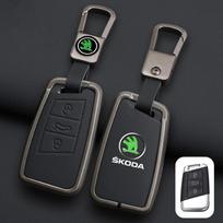 Cinko Lydinio Odinis Automobilio Nuotolinio Rakto Dėklas Dangtelis Apsauginis Korpusas Raktų Pakabukas Skoda Superb A7 Kodiaq Octavia A7 A8 Raktų Pakabuko Aksesuarai gray