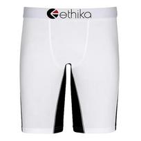 ETHIKA vyriškos vienspalvės ilgesnio kirpimo medvilninės bokserio kelnaitės - Sportinės apatinės kelnės nuo trynimosi M white