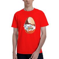 Kinder Surprise Unisex T Shirt Kinder Egg Casual Tee Shirt Short Sleeve Crew Neck Pure Cotton Gift Tops Tshirt 3XL red