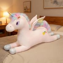 Rožinė Balta Vienaragis Pliušinis Kimštas Gyvūnas Žaislas Berniukams Mergaitėms Vaikams Kimštas Dekoracija Magiška Fantazijos Dovana Minkštas Mielas Kawaii Stiliaus Dovana 60cm rožinė