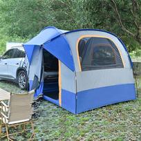 Dvisluoksnė neperšlampama palapinė-priekaba (tail tent) SUV tipo kemperiui, skirta stovyklavimui lauke 3 to 4 Persons blue
