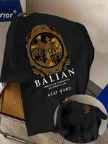 Unisex Vasariniai Balian Azate Herrera Dvispusiai Spausdinti Marškinėliai Lengvi Kvėpuojantys Trumpomis Rankovėmis Laisvi Atsitiktiniai Streetwear L black