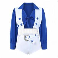 Seksualus Dalaso Cowboys šokėjos kostiumas suaugusiems Vaikams Šokio sporto renginio uniforma Futbolo šokėjos Mergaitės Cosplay kostiumas XS（old） smėlis