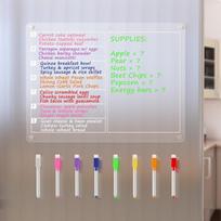 Akrilinis magnetinis šaldytuvo planuoklis Magnetinis su 8 spalvotais žymekliais Akrilinė sausai valoma lenta Sausai valoma Lengvai valoma gray