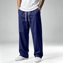 Men's Casual Athletic Sweatpants for Workout and Everyday Wear L tamsiai mėlyna spalva