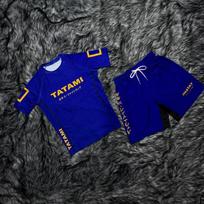 2026 Tatami Jiu Jitsu Rinkinys Vyriški Moteriški Vaikų Trumpomis Rankovėmis T-shirt'ai & Kovos Šortai Greitai Džiūstantys BJJ MMA Treniruočių Sportinė Apranga 120 blue