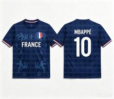 2026 Karštas Išpardavimas Specialus Nr.10Mbappé Futbolo Marškinėlių Šortų Rinkinys Moterys Vyrai Prancūzijos Vėliava Gerbėjų Marškinėliai ir Šortai Vasaros Vaikams 2 Dalių Rinkinys 120 blue