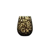 Stiklinė gintarinė leopardinė taurė meno stiliaus vandens puodelis elegantiškas gėrimų puodelis baras Style C