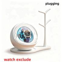 5 Color Changing Ambient Lights Automatic Watch Winder Mechanical Watch Winder  Display Storage Set Plugging white